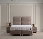 Pat tapitat Sidney cu tablie matlasata somiera metalica si depozitare