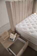 Pat Tapițat Tokyo – Somieră Metalică Rabatabilă și Depozitare 4