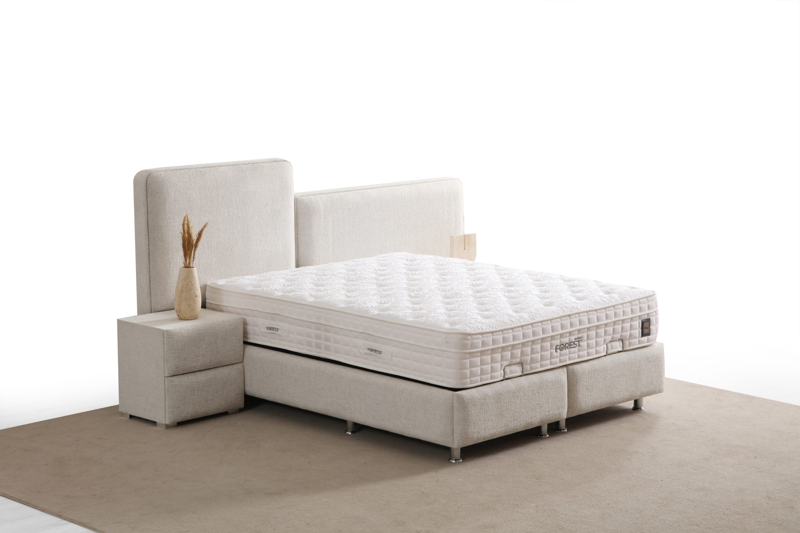 Pat Tapițat Oreo – Somieră Metalică Rabatabilă și Depozitare 10