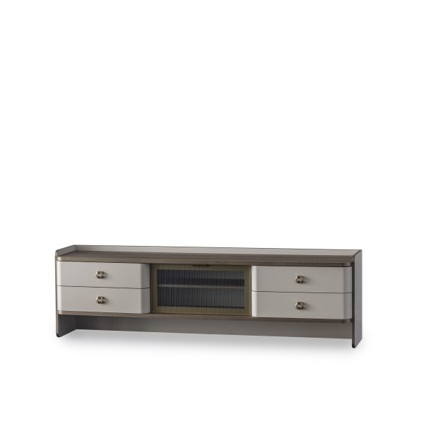 Comoda TV MONACO cu fronturi vitrate si design luxury