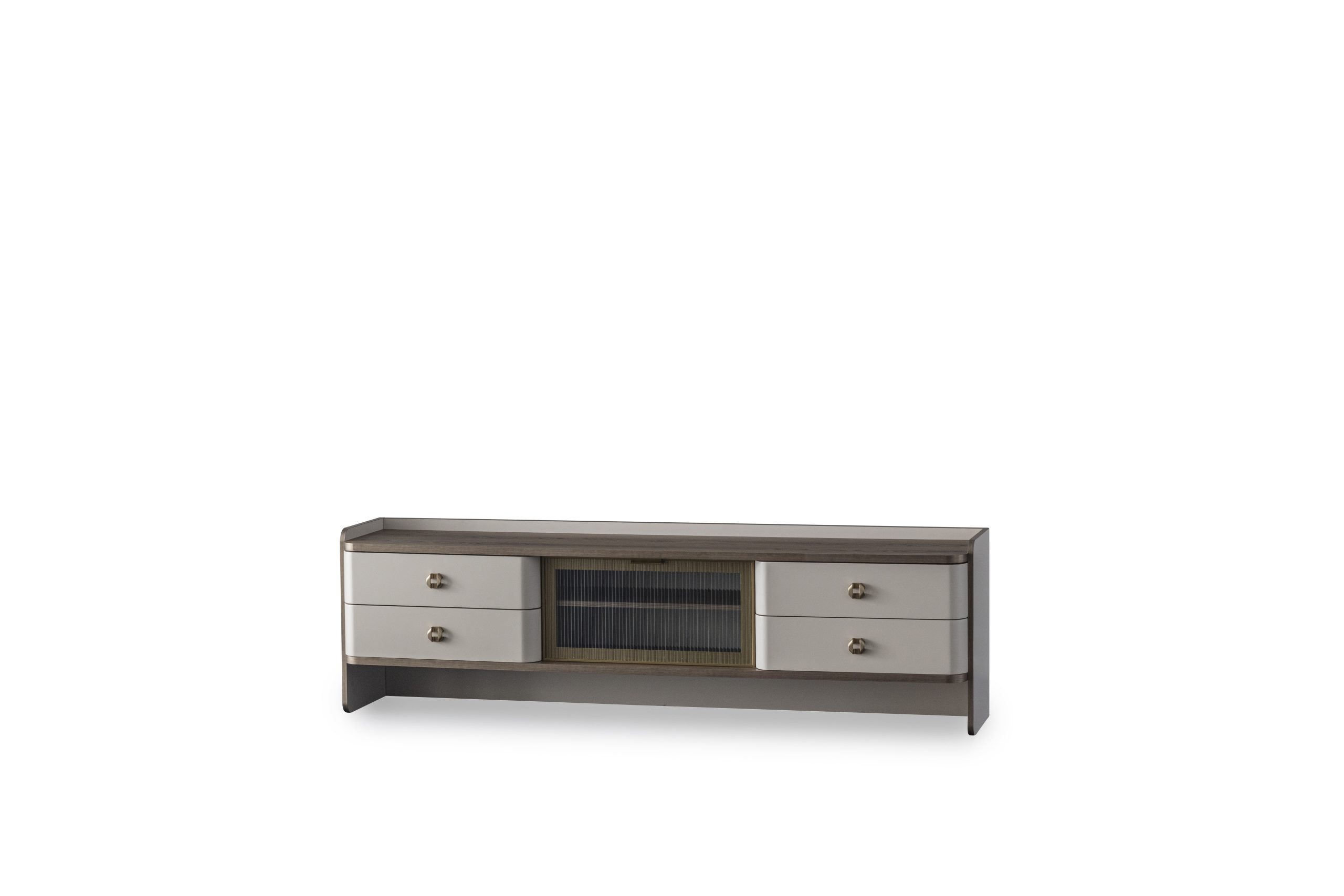 Comoda TV MONACO cu fronturi vitrate si design luxury