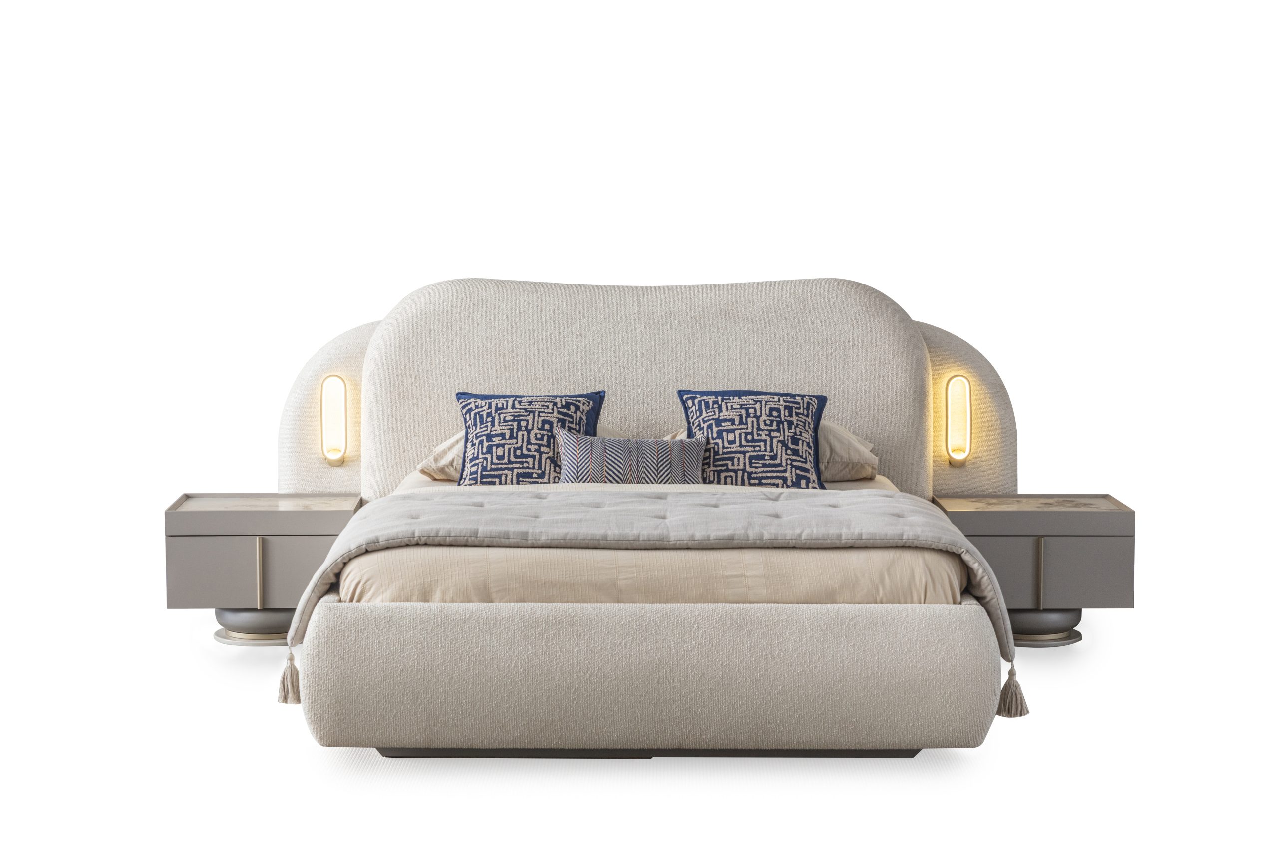 Pat tapitat OLIMPIA cu tăblie confortabilă pentru dormitor - Studio Concept
