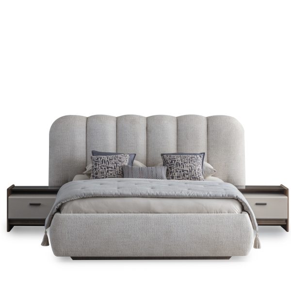 Pat tapitat STELLA cu tăblie înaltă și ladă de depozitare - Studio Concept