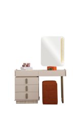 Set Dormitor Complet Pablo – Pat Tapițat, Dressing, Comodă Makeup cu Puf și Noptiere 15