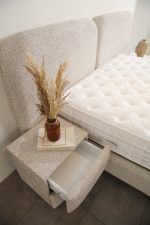 Pat Tapițat Oreo – Somieră Metalică Rabatabilă și Depozitare 5