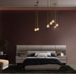 Pat tapitat OSSO cu iluminare LED si somiera metalica rabatabila