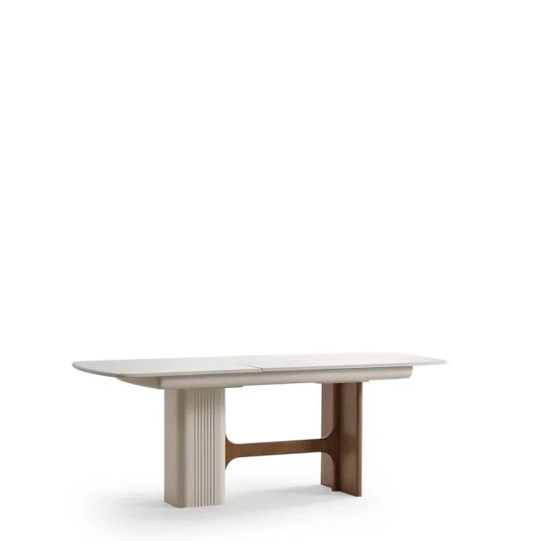 Masă Dining Extensibilă LATTE – Design Modern din MDF Furniruit și Vopsit