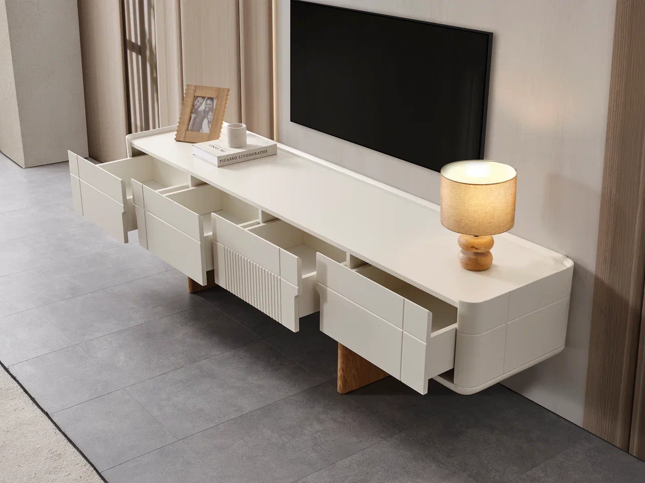 Vitrina MONACO – Design Luxury cu Rafturi din Sticlă