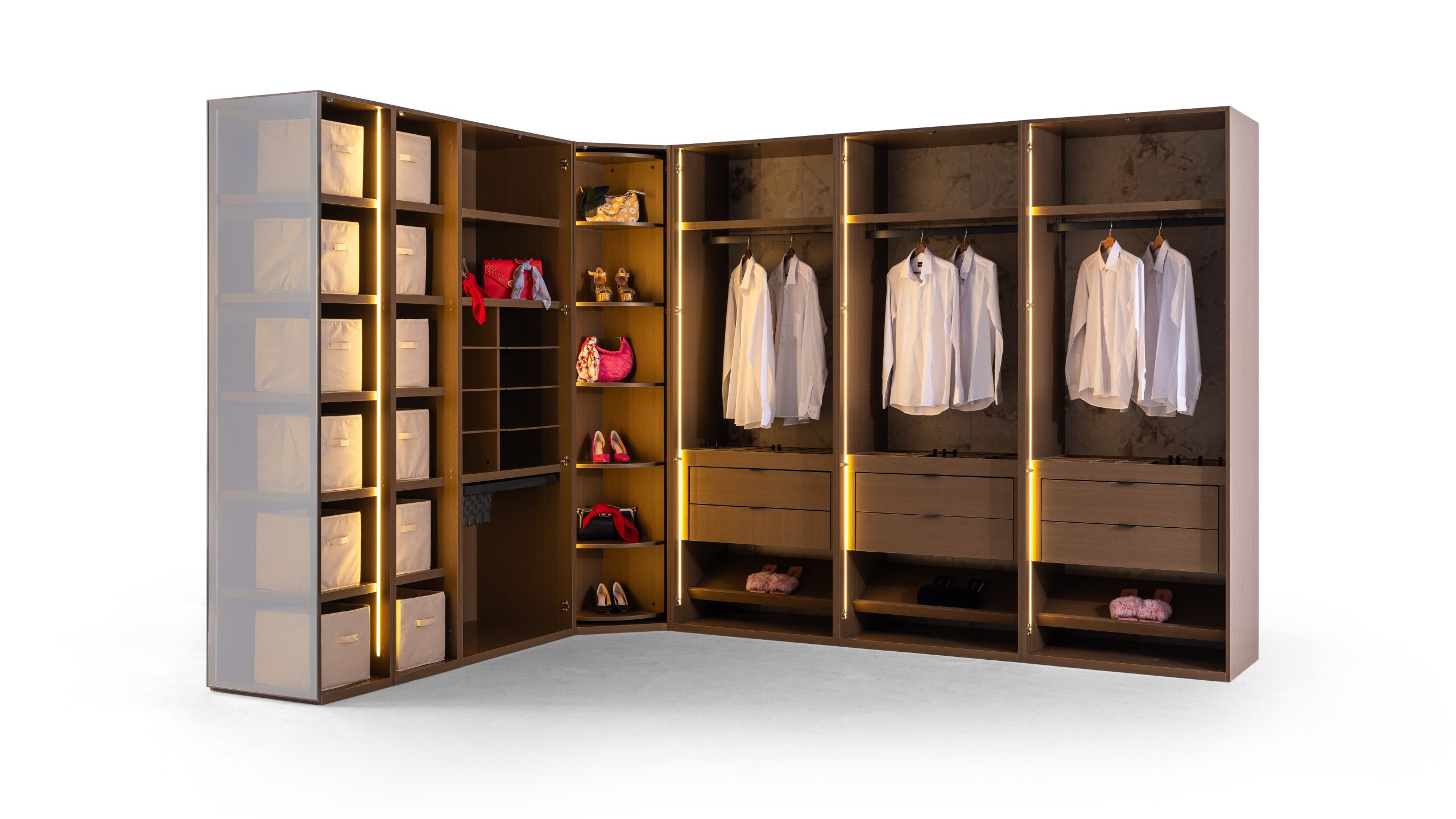 dressing-modular-mocha-sticla-aurie-iluminat-led-timisoara