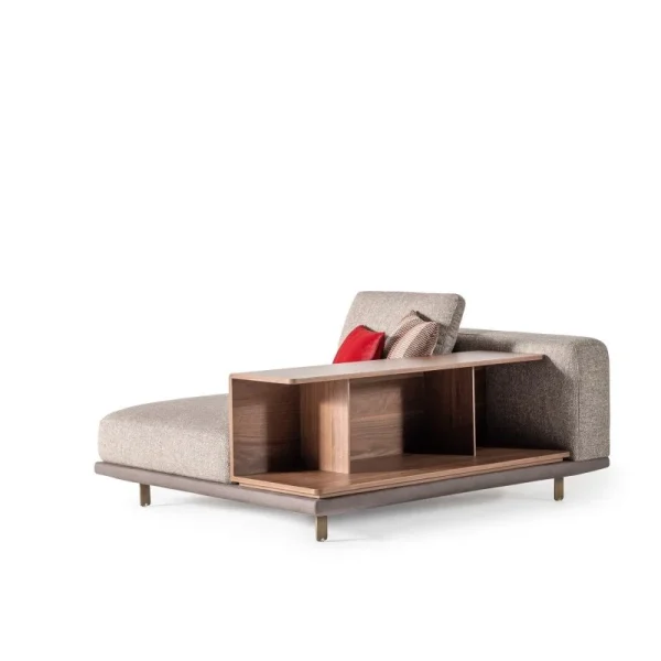 HARMONY - Sezlong - Modul lateral cu poliță din lemn