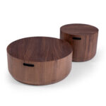 Set Măsuțe de Cafea MONO – Design Circular Duo placat cu Furnir de Lemn Premium 3