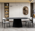 Masă Dining Ovală ORBIX – Design Minimalist cu Blat Personalizat, 190x90 cm 8