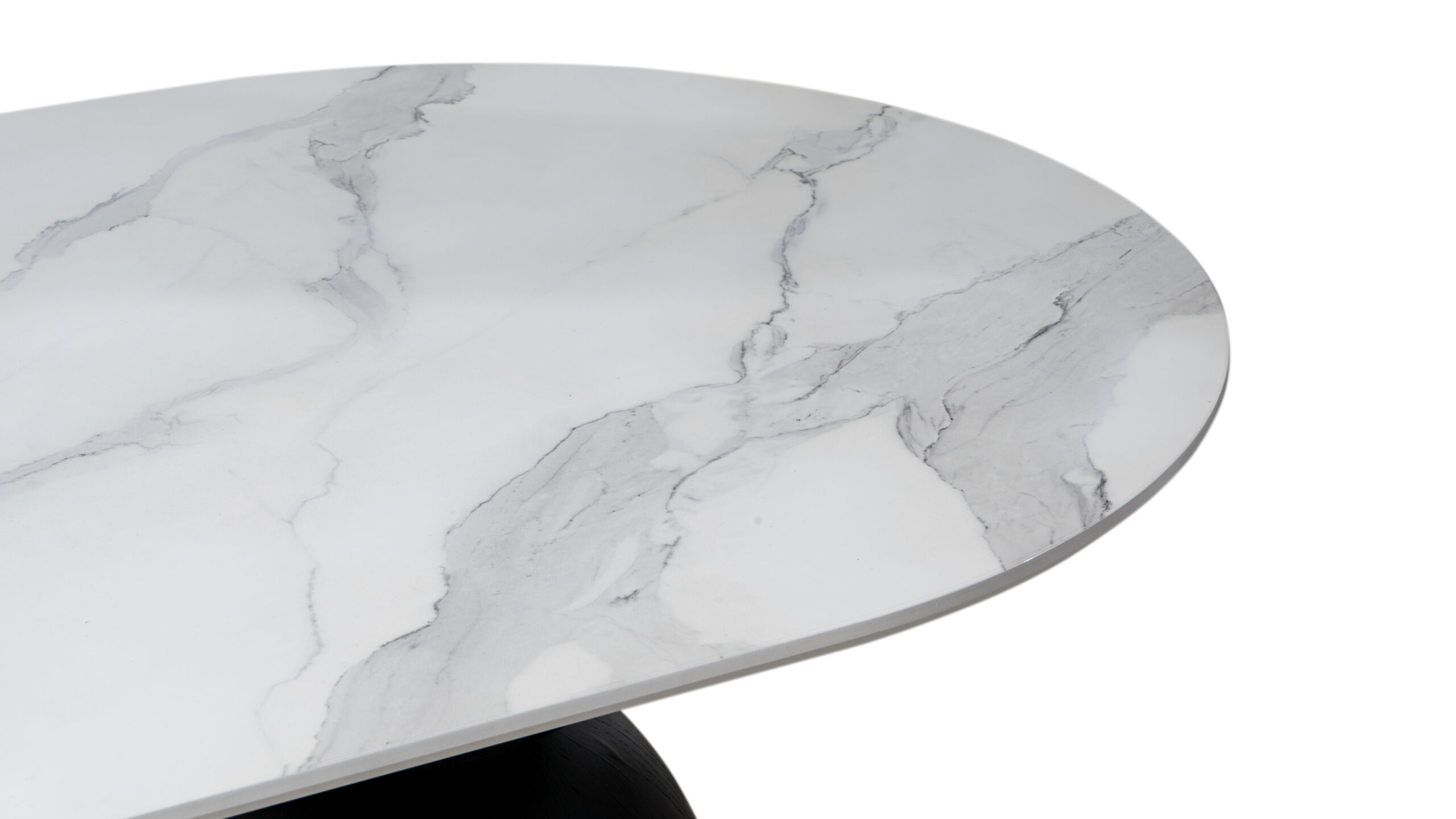 Masă Extensibilă Bold – Design Sculptural Crem, MDF Vopsit și Bază cu Accent Lemn 12