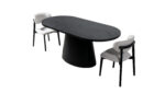 Masă Dining Ovală ORBIX – Design Minimalist cu Blat Personalizat, 190x90 cm 9